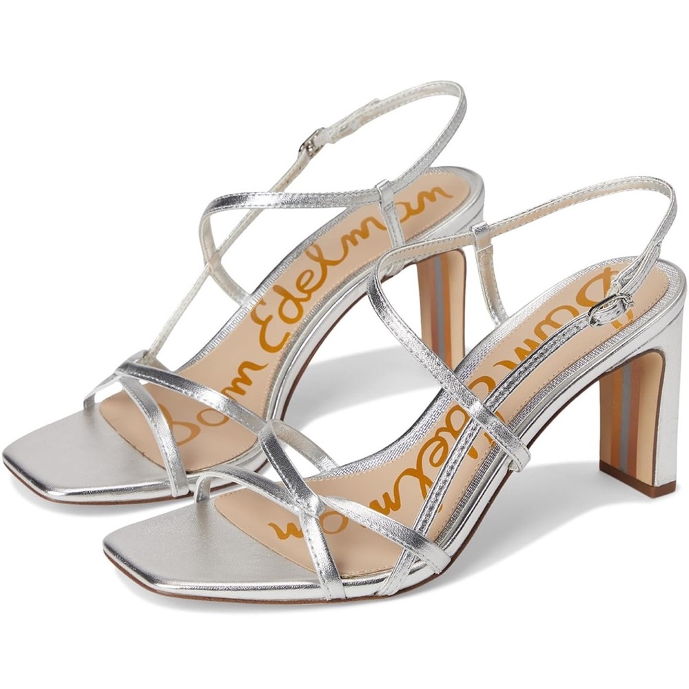 Sam Edelman Metallic Silver Heeled Sandals